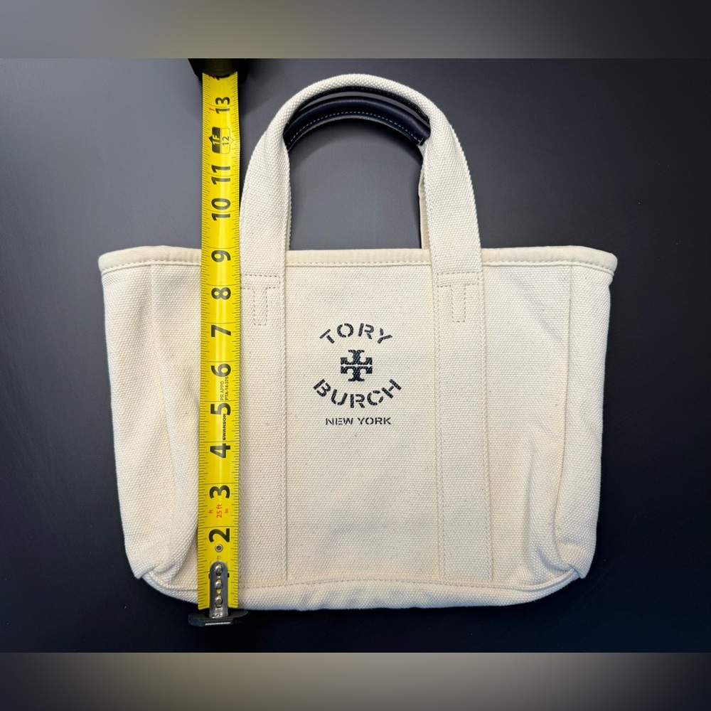 TORY BURCH *NWOT* Mini Mercer Canvas Tote Bag in Natural - Picture 10 of 11